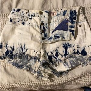 Tie dye Guess denim shorts